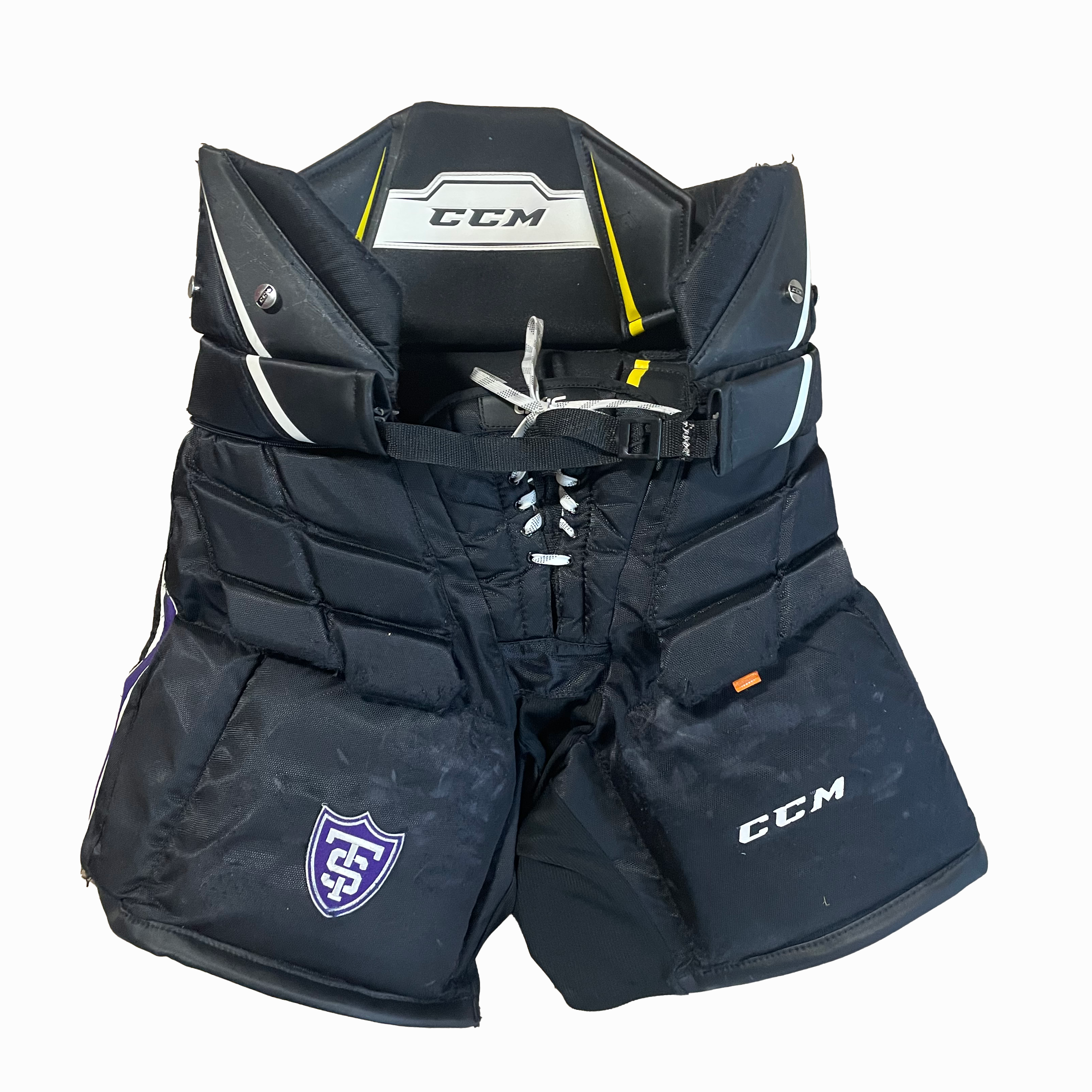 CCM Axis - Used NCAA Pro Stock Goalie Pant (Black/Purple)