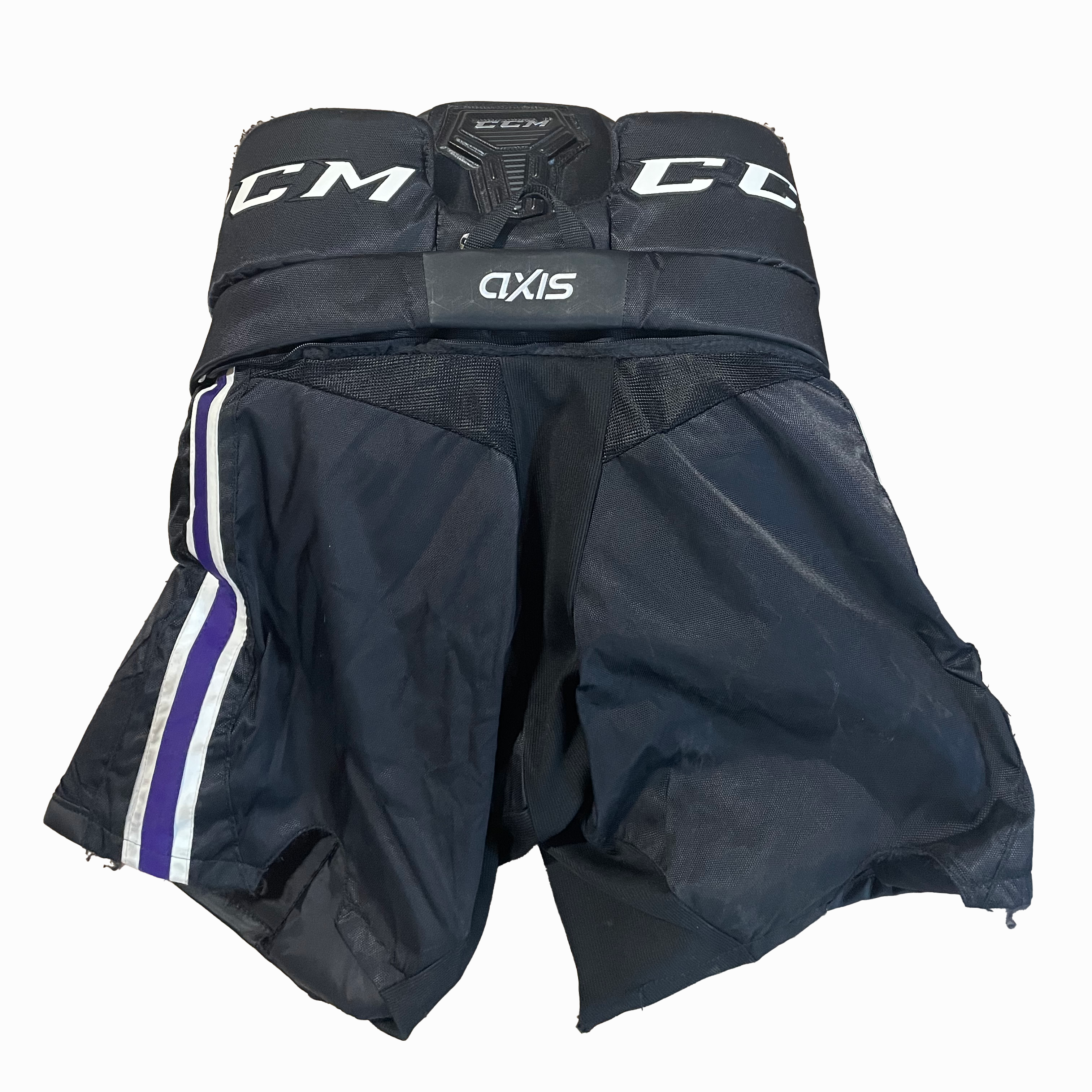 CCM Axis - Used NCAA Pro Stock Goalie Pant (Black/Purple)