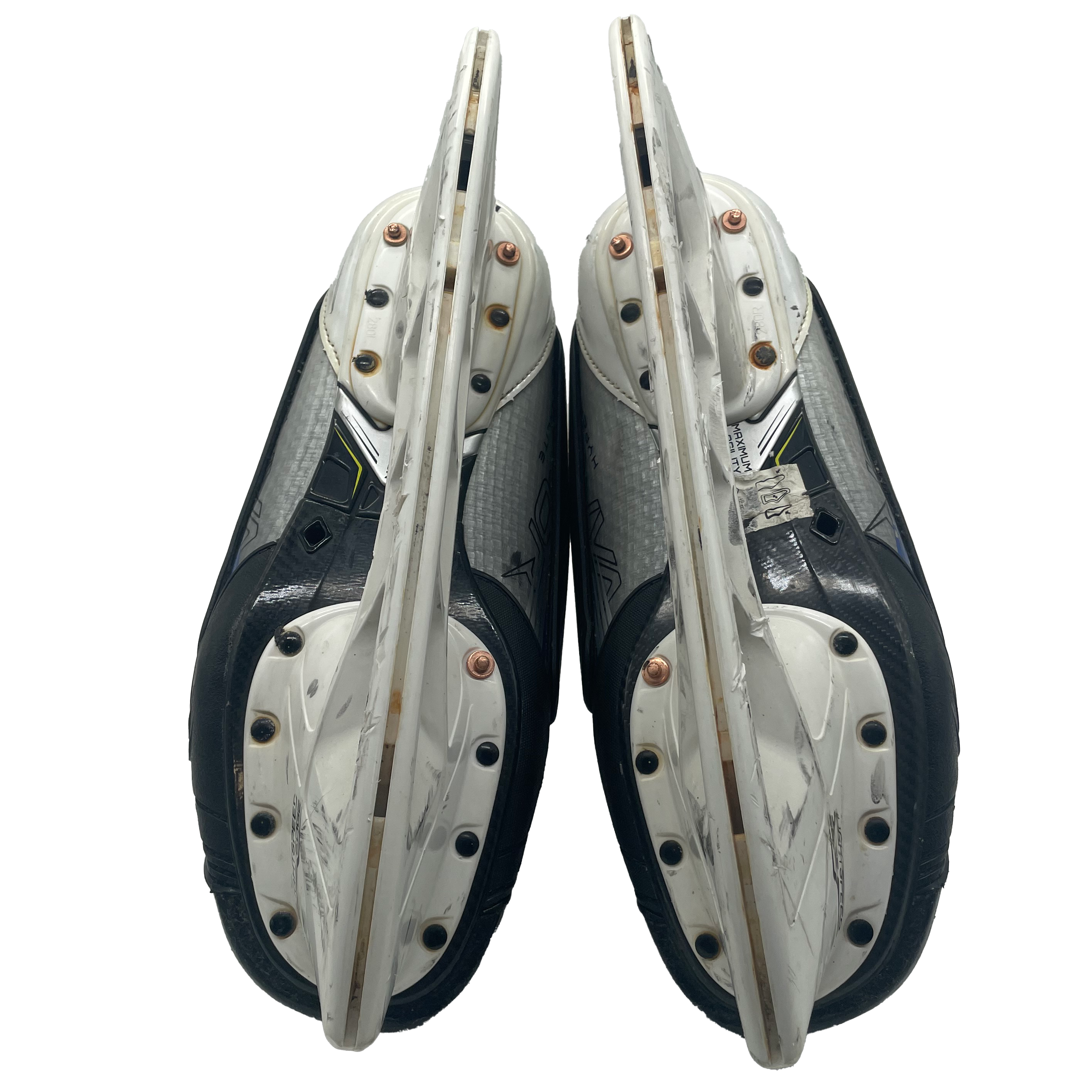Bauer Vapor Hyperlite 2 - Used Pro Stock Hockey Skates - Size 9 with Shot Blockers