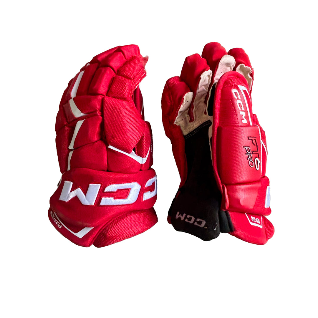 CCM Jetspeed FT6 Pro - Used Pro Stock Hockey Gloves (Red/White)