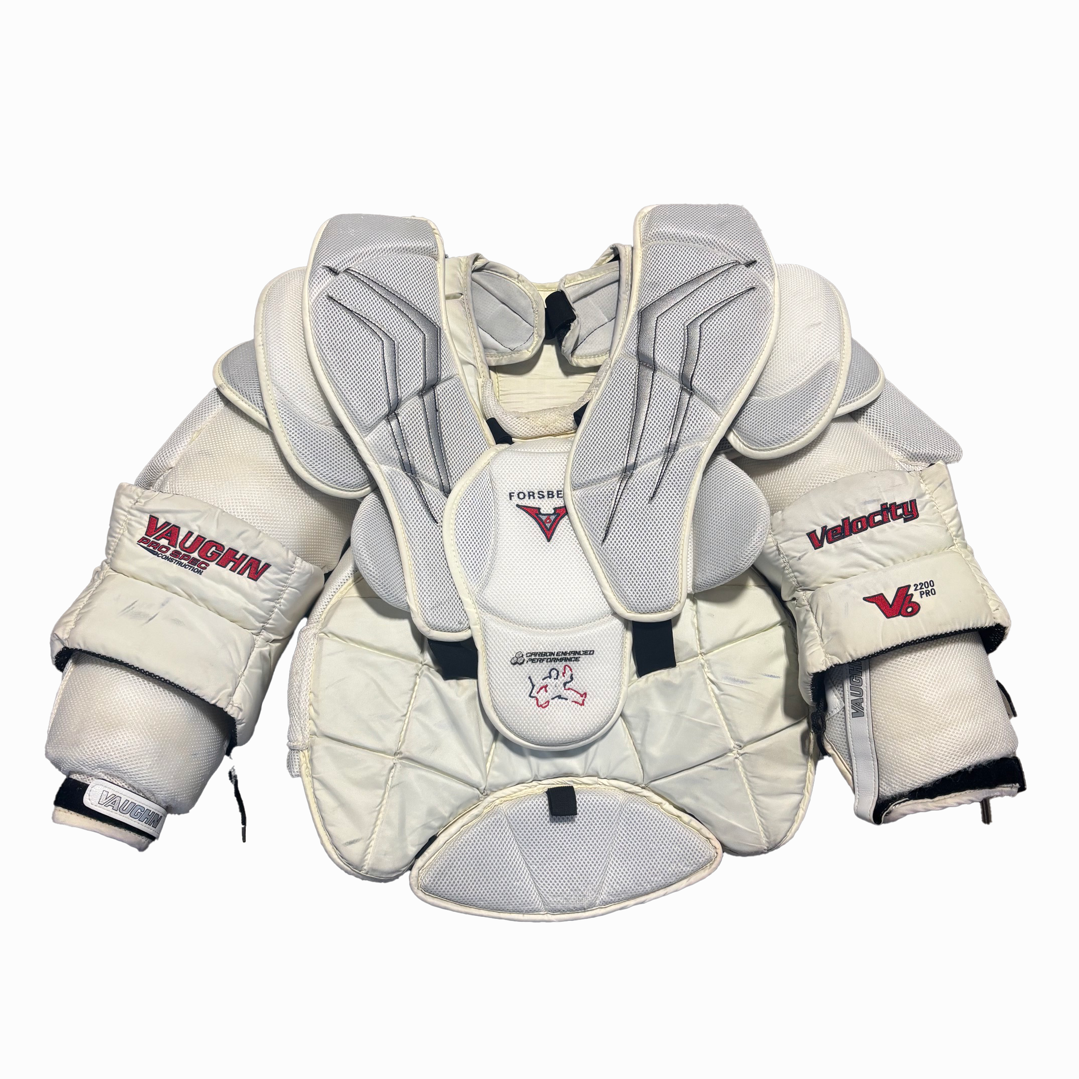 Vaughn Velocity V6 2200 Pro - Used Pro Stock Goalie Chest Protector (White)