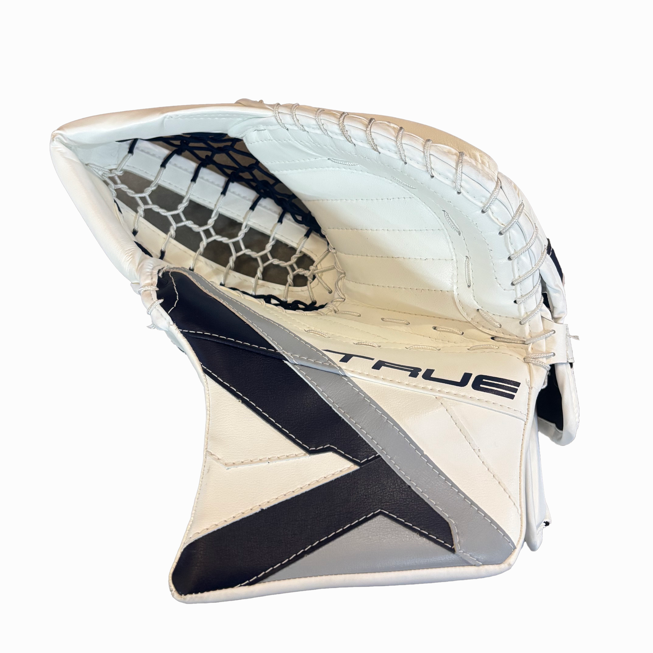 TRUE Catalyst Nitro Pro - New NHL Pro Stock Goalie Glove - Ivan Fedotov (White/Navy/Silver)