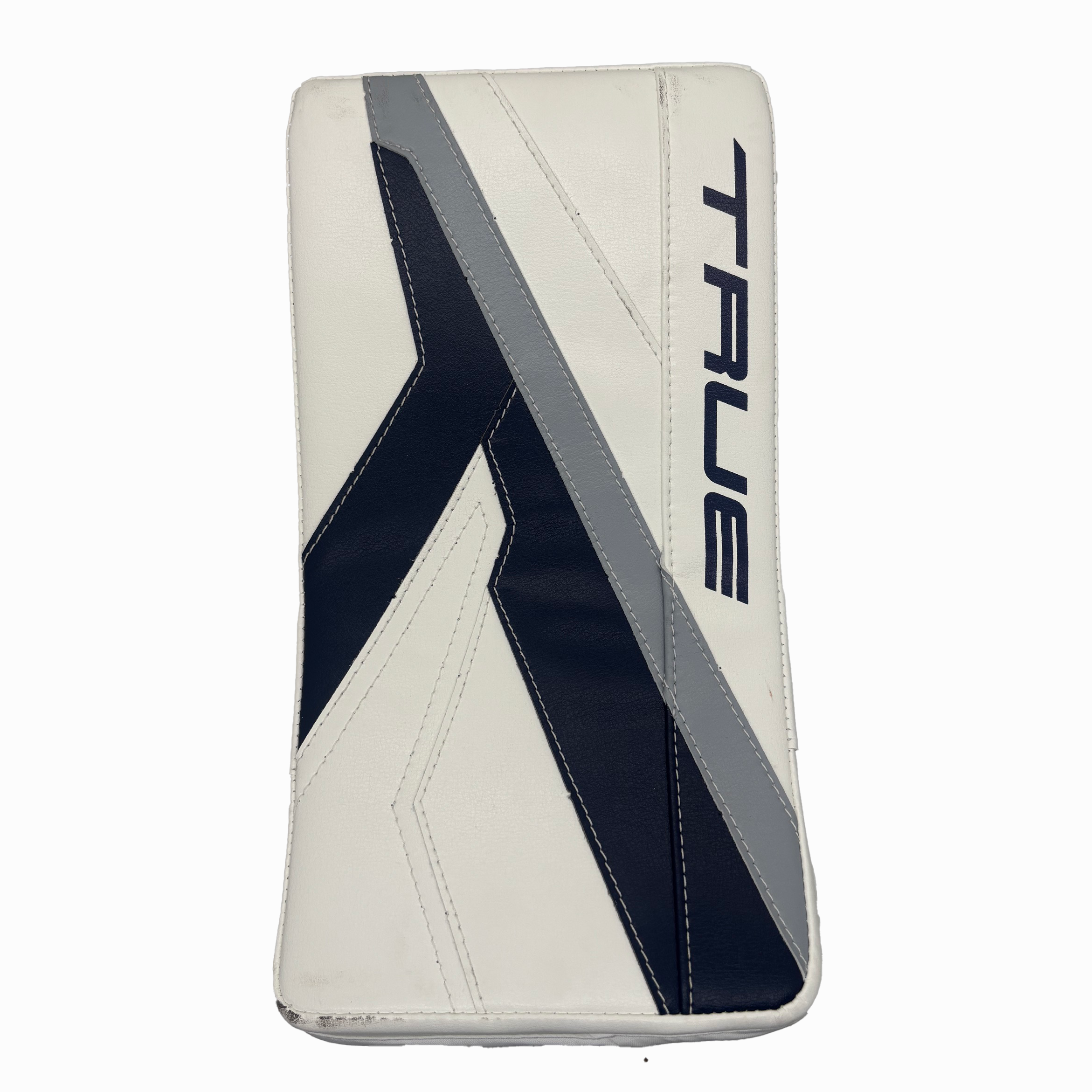 TRUE Catalyst Nitro Pro - New NHL Pro Stock Goalie Blocker - Ivan Fedotov (White/Navy/Silver)