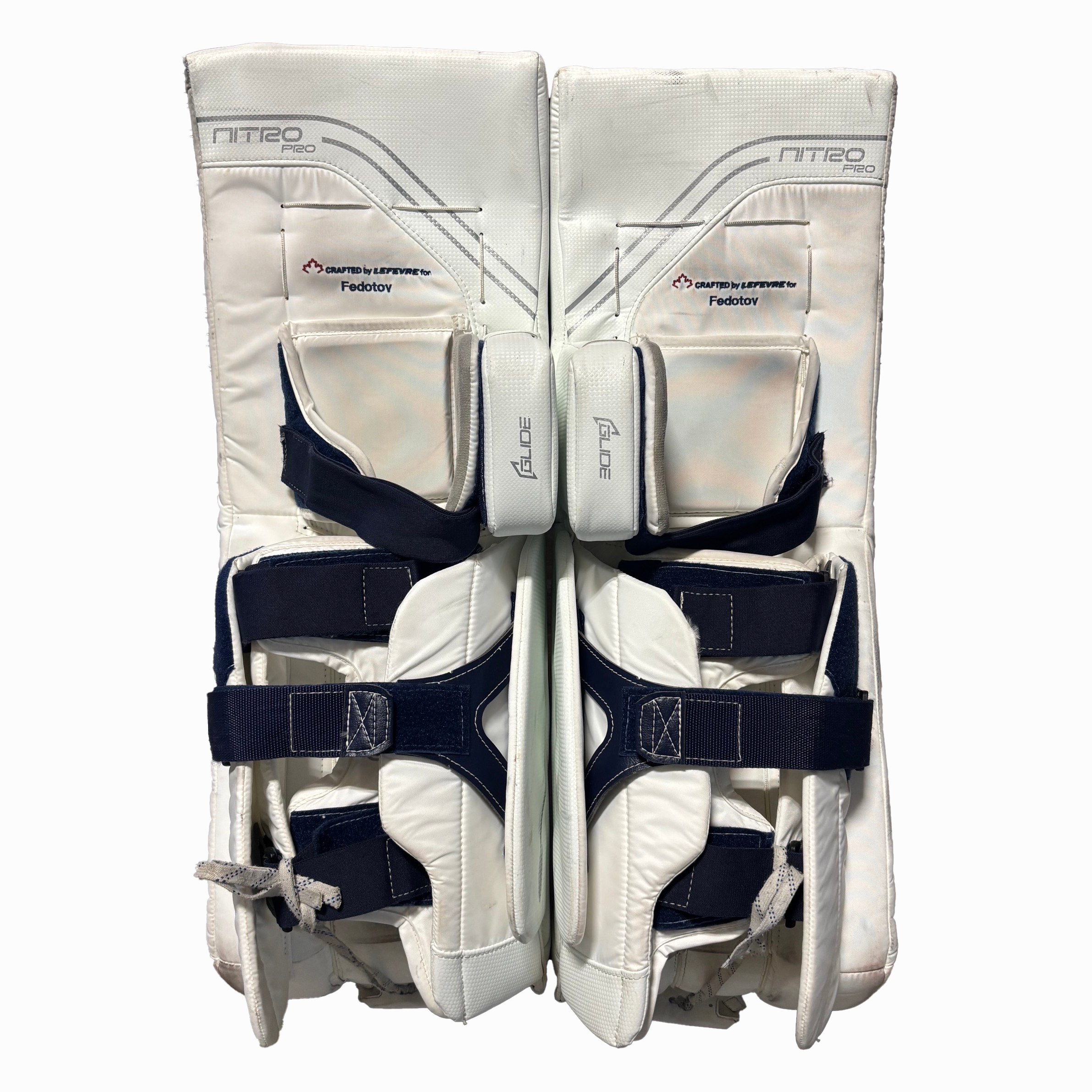 TRUE Catalyst Nitro Pro - Used NHL Pro Stock Goalie Full Set - Ivan Fedotov (White/Navy/Silver)