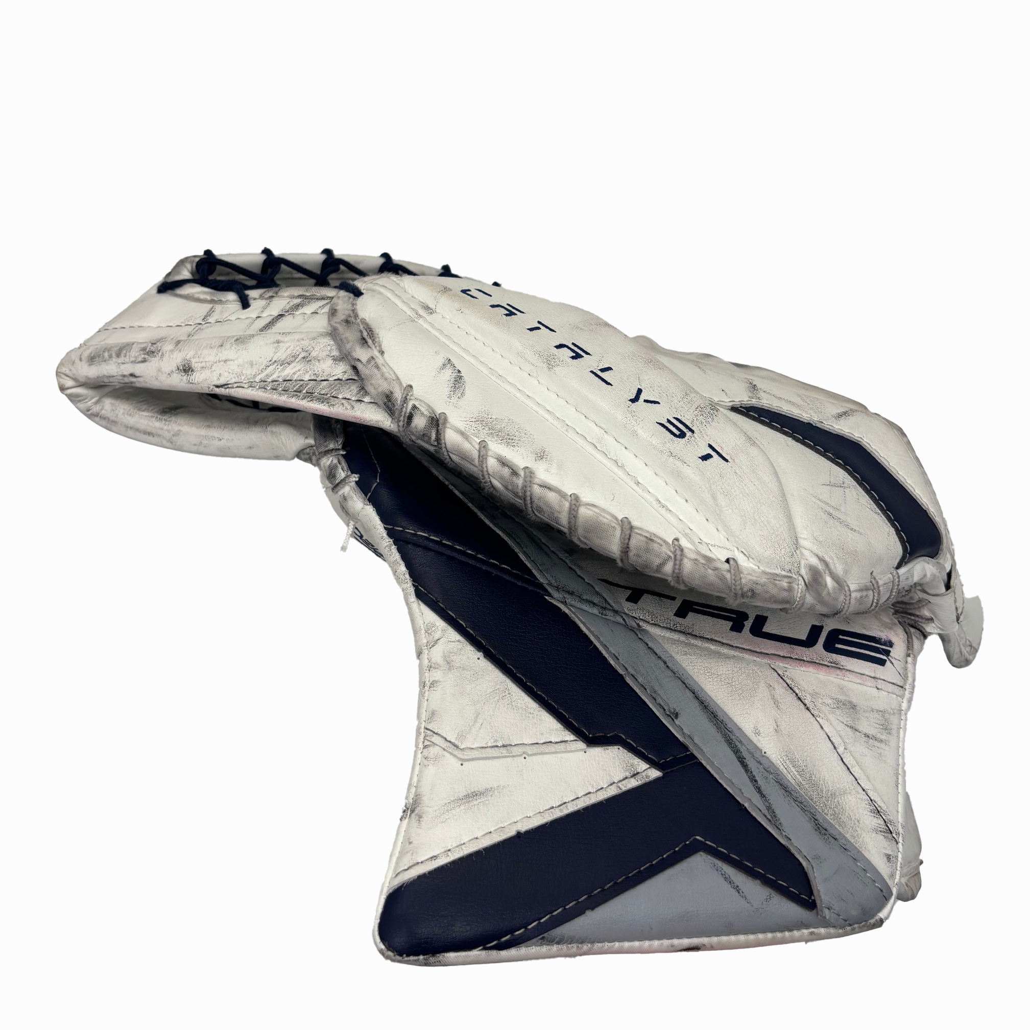 TRUE Catalyst Nitro Pro - Used NHL Pro Stock Goalie Full Set - Ivan Fedotov (White/Navy/Silver)