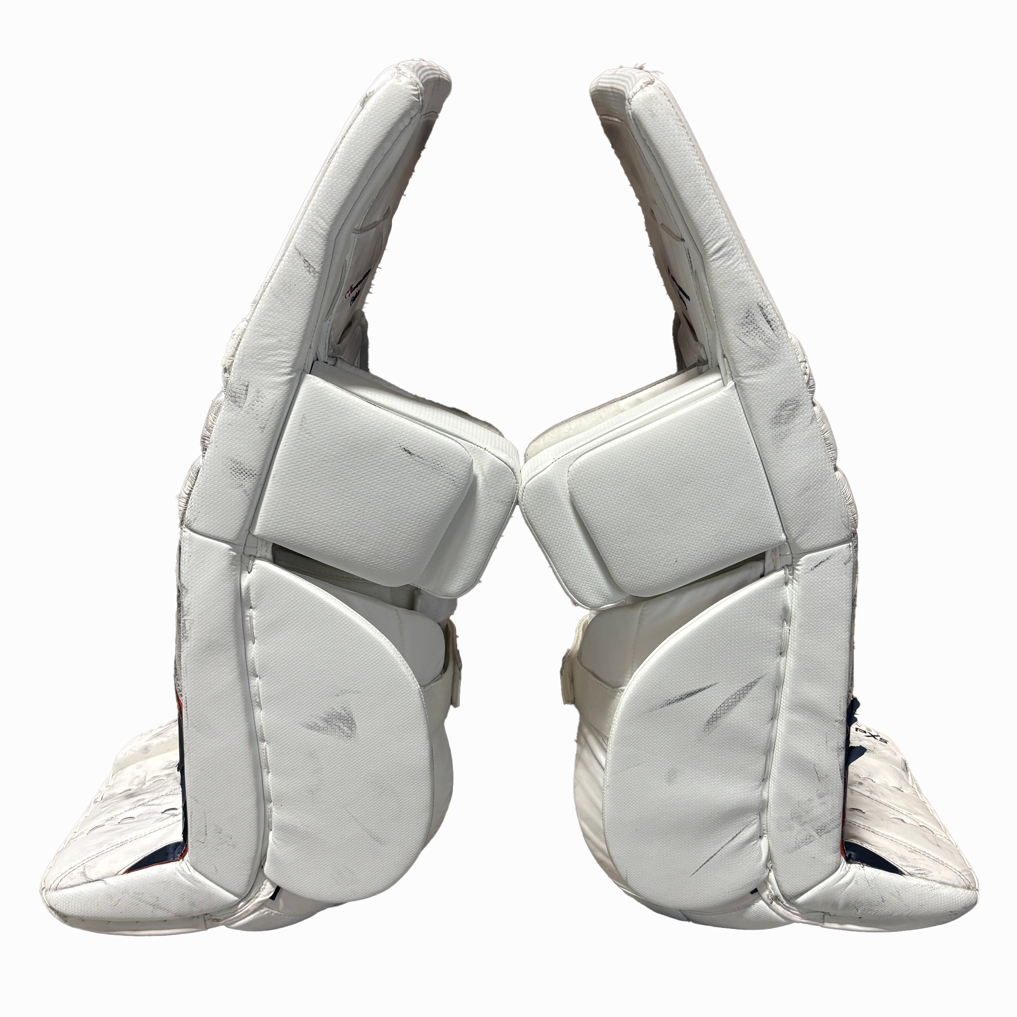 True Catalyst PX5 - Used NHL Pro Stock Goalie Pads - Ivan Fedotov (White/Navy/Red)
