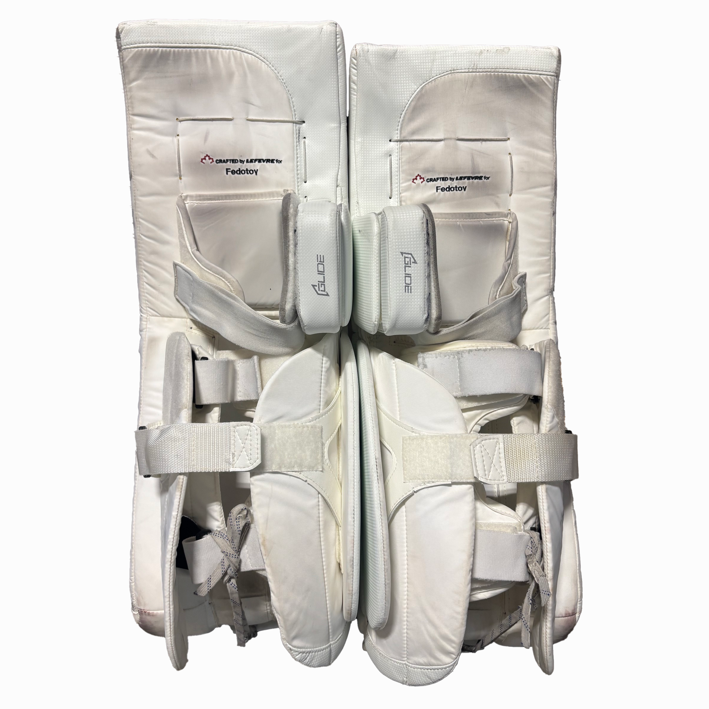 True Catalyst PX5 - Used NHL Pro Stock Goalie Pads - Ivan Fedotov (White/Navy/Red)