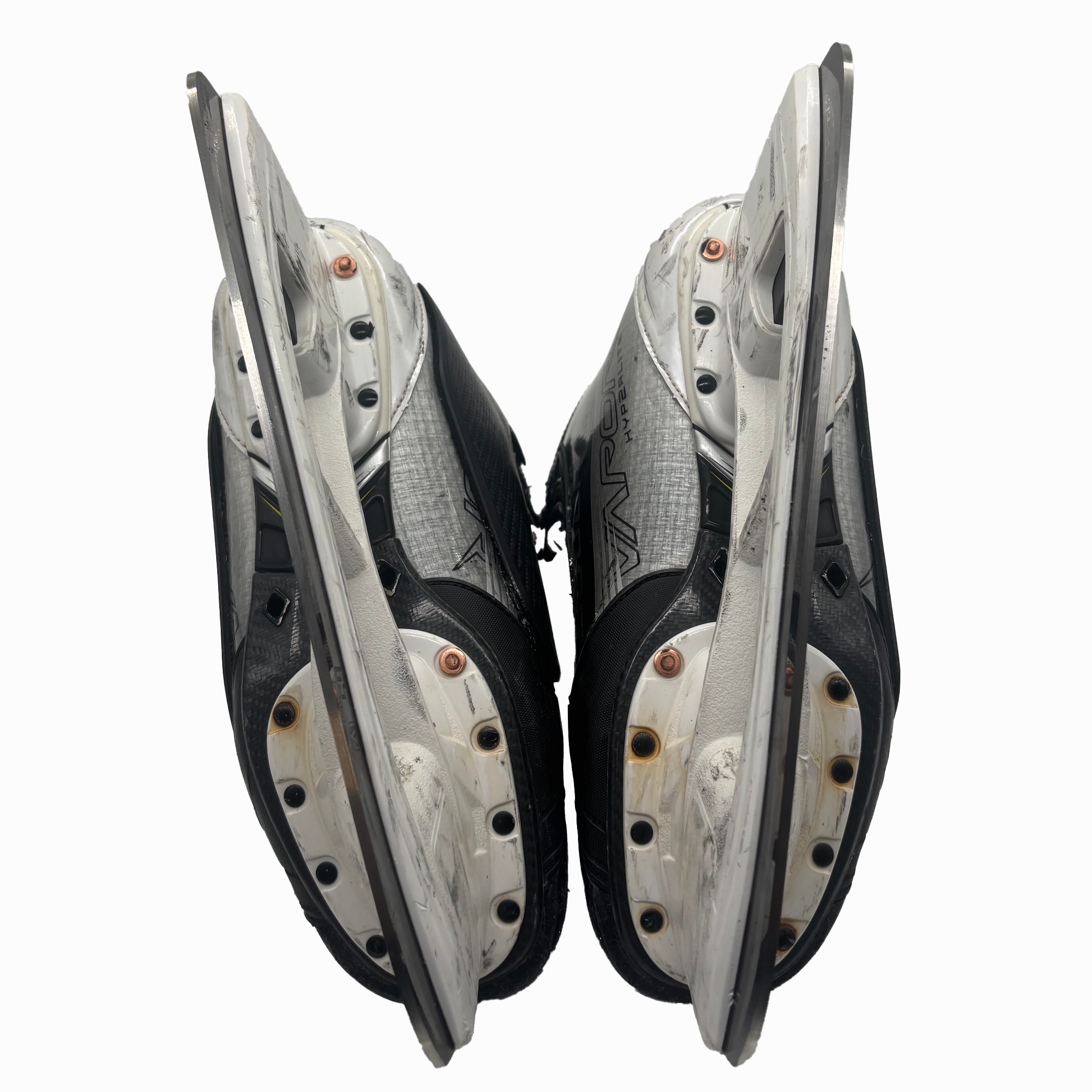 Bauer Vapor Hyperlite 2 - Used AHL Pro Stock Hockey Skate - Size 8E with Shot Blockers