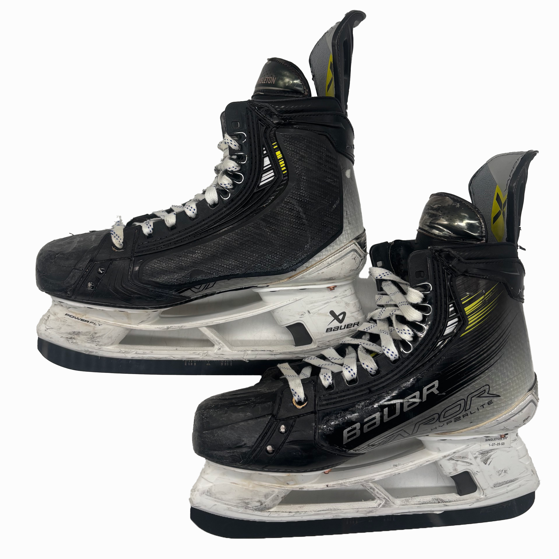 Bauer Vapor Hyperlite 2 - Used AHL Pro Stock Hockey Skate - Size 8E with Shot Blockers