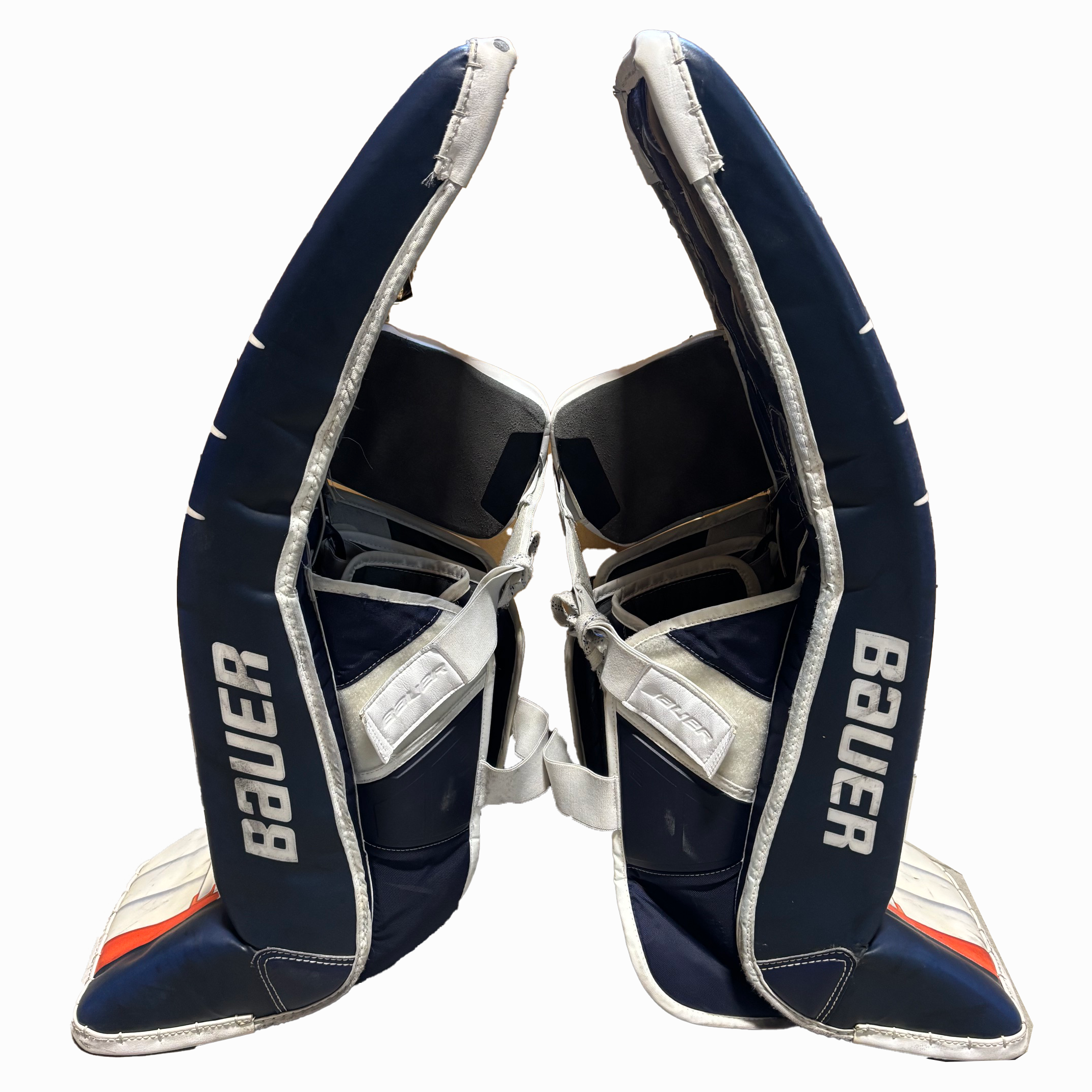 Bauer Supreme Mach - Used Pro Stock Pad Set (White/Navy/Orange) *Dressed as Bauer Reactor*