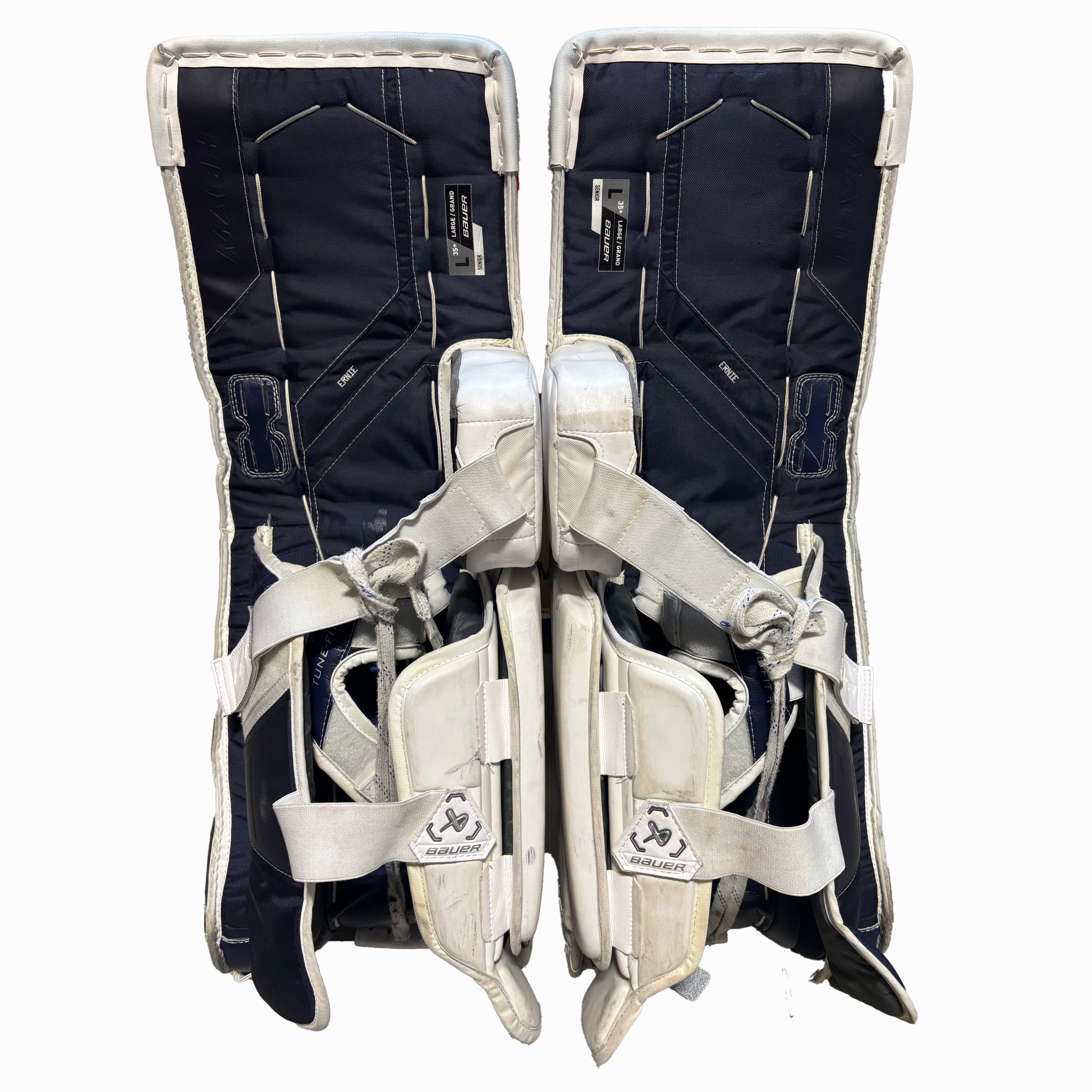 Bauer Supreme Mach - Used Pro Stock Pad Set (White/Navy/Orange) *Dressed as Bauer Reactor*