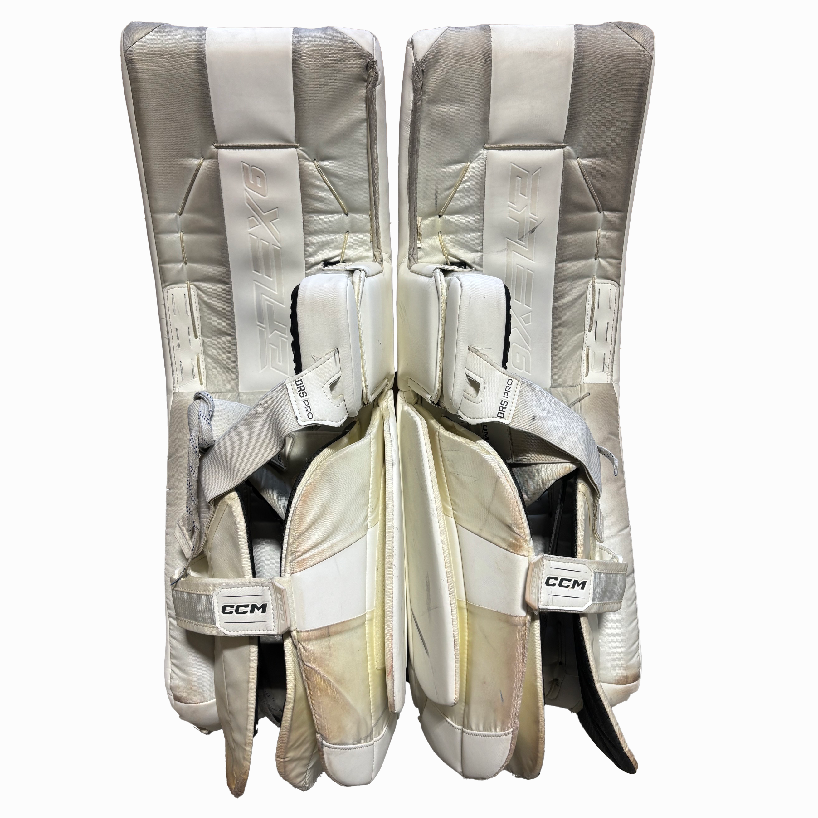 CCM Extreme Flex 6 - Used WHL Pro Stock Goalie Pads (White)