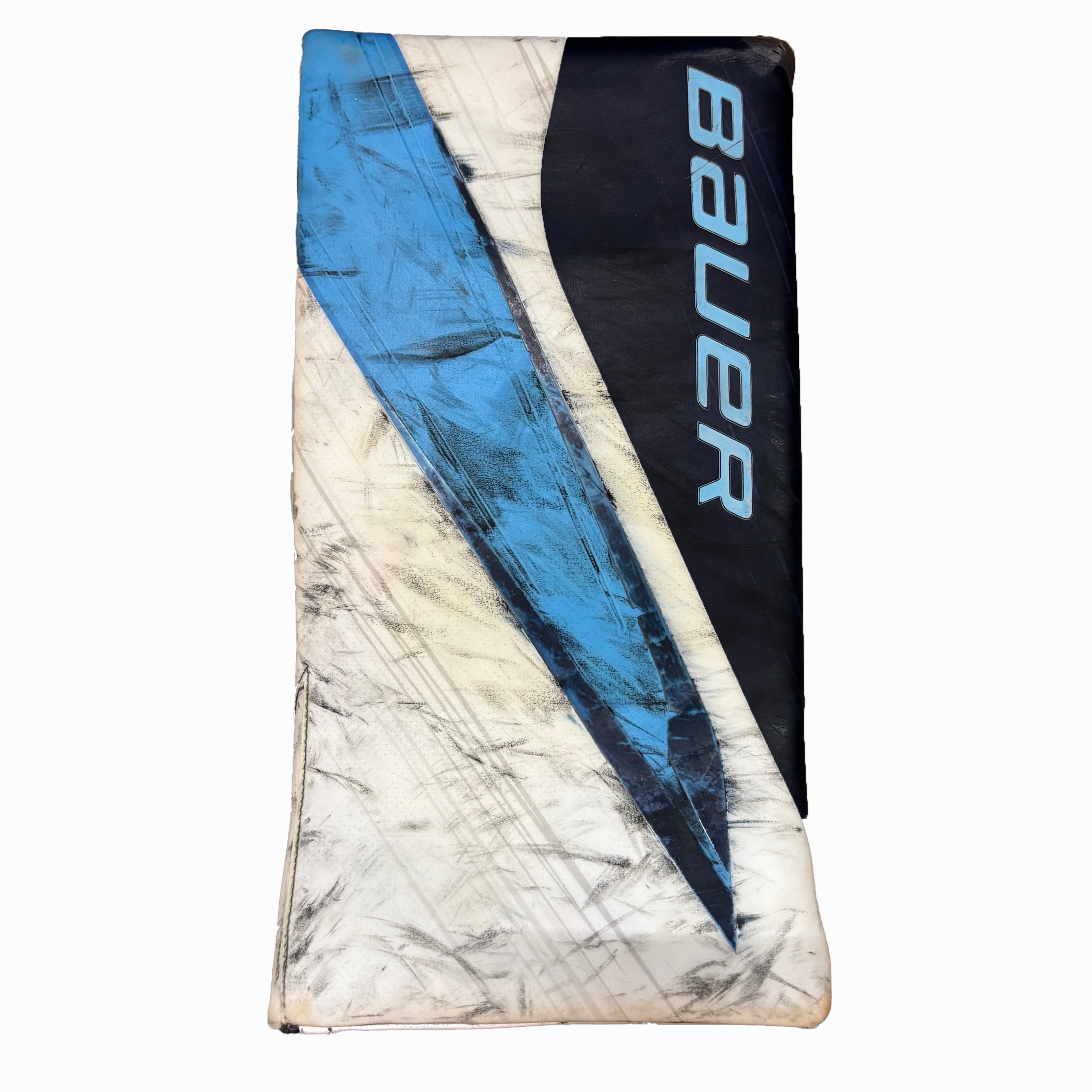 Bauer Vapor Hyperlite 2 - Used Pro Stock Goalie Blocker (White/Navy/Blue)