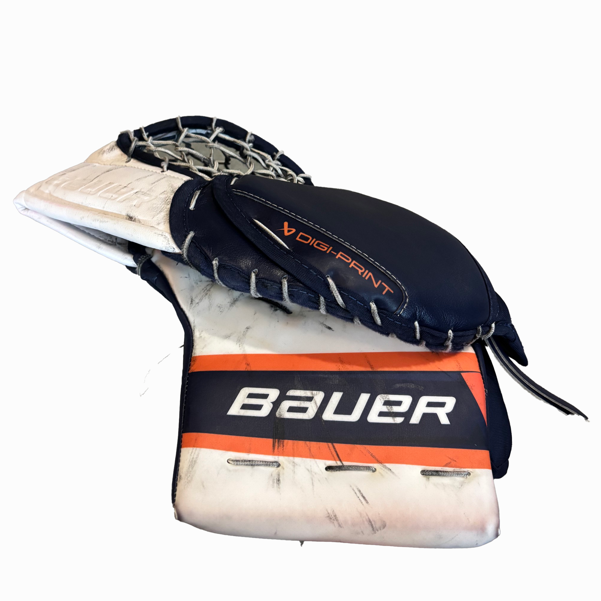 Bauer Supreme Mach - Used Pro Stock Goalie Full Set (White/Navy/Orange)