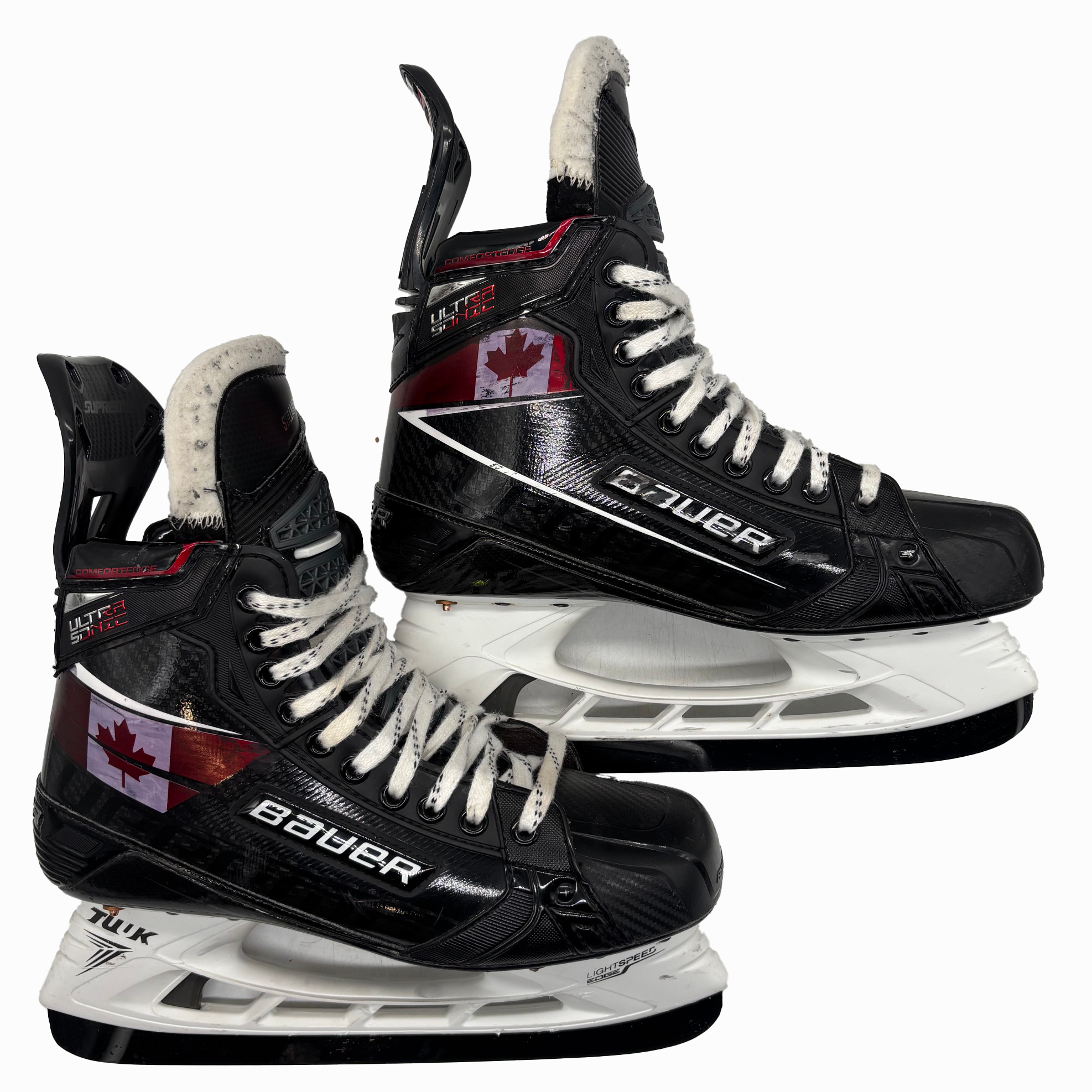 Bauer Supreme Ultrasonic - Used Pro Stock Hockey Skates - Size 9.5D *Team Canada Graphic