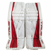 TRUE L12.2 - Jambières de gardien de but AHL Pro Stock d'occasion (blanches/rouges)