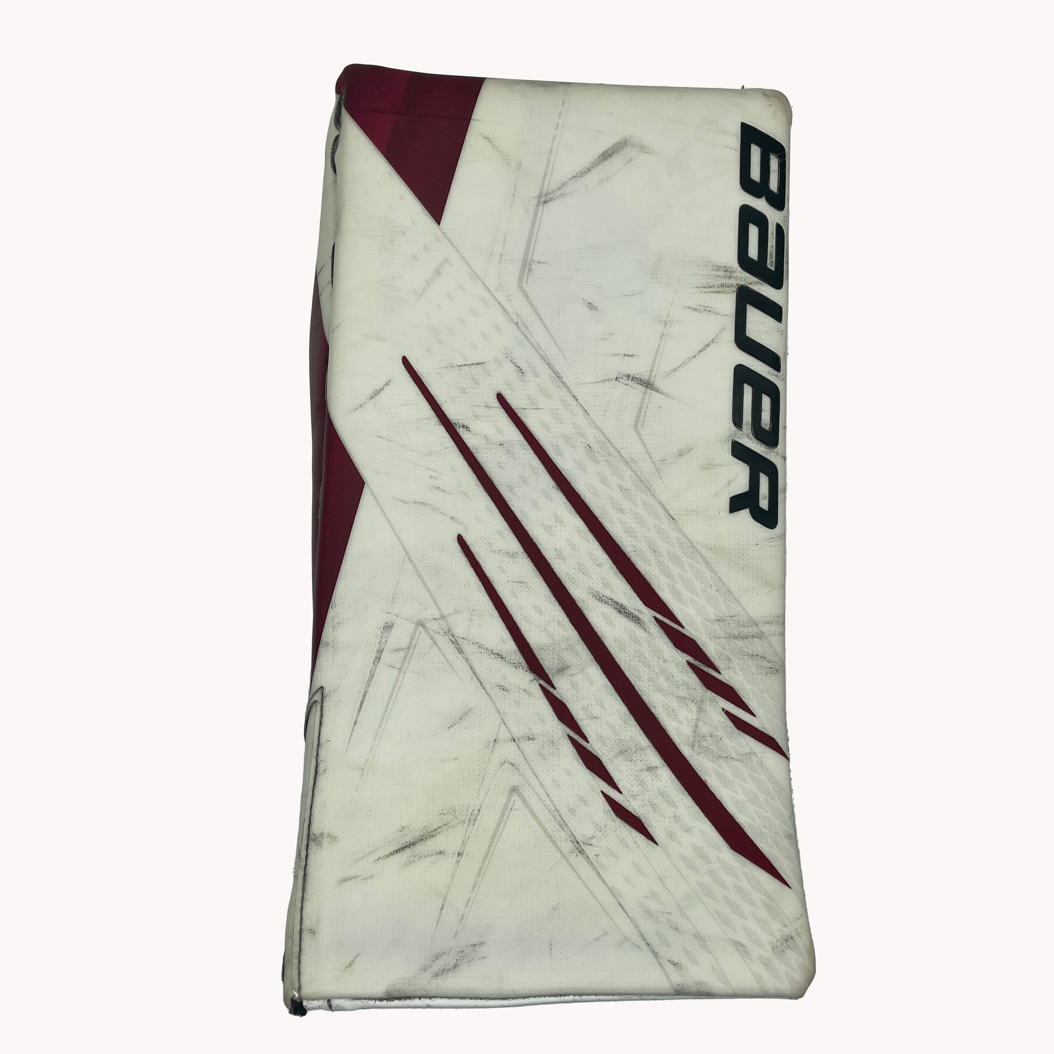 Bauer Vapor Hyperlite - Used Pro Stock Goalie Blocker (White/Maroon)