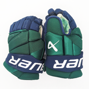 Bauer Vapor Hyperlite - Gants NCAA Pro Stock d'occasion (vert/bleu)