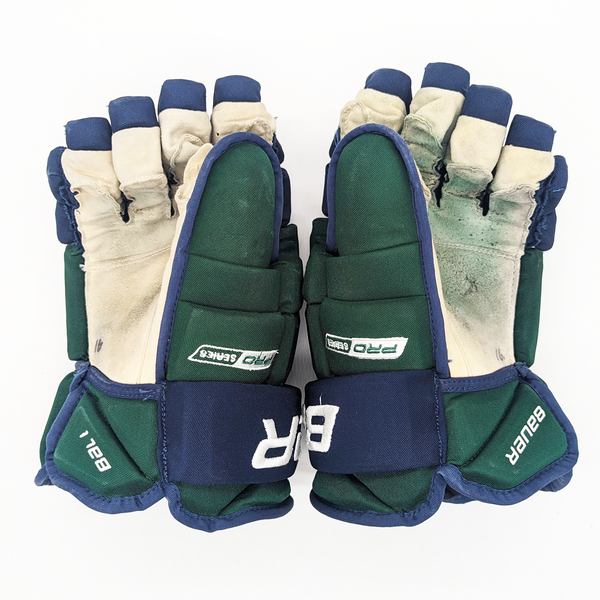 Bauer Pro Series - Used NCAA Pro Stock Glove (Green/Blue)