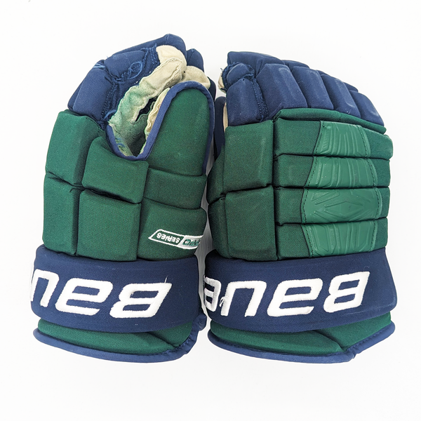 Bauer Pro Series - Used NCAA Pro Stock Glove (Green/Blue)