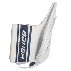 Bauer Vapor Hyperlite - Nouveau gant de gardien senior Pro Stock (blanc/bleu marine)