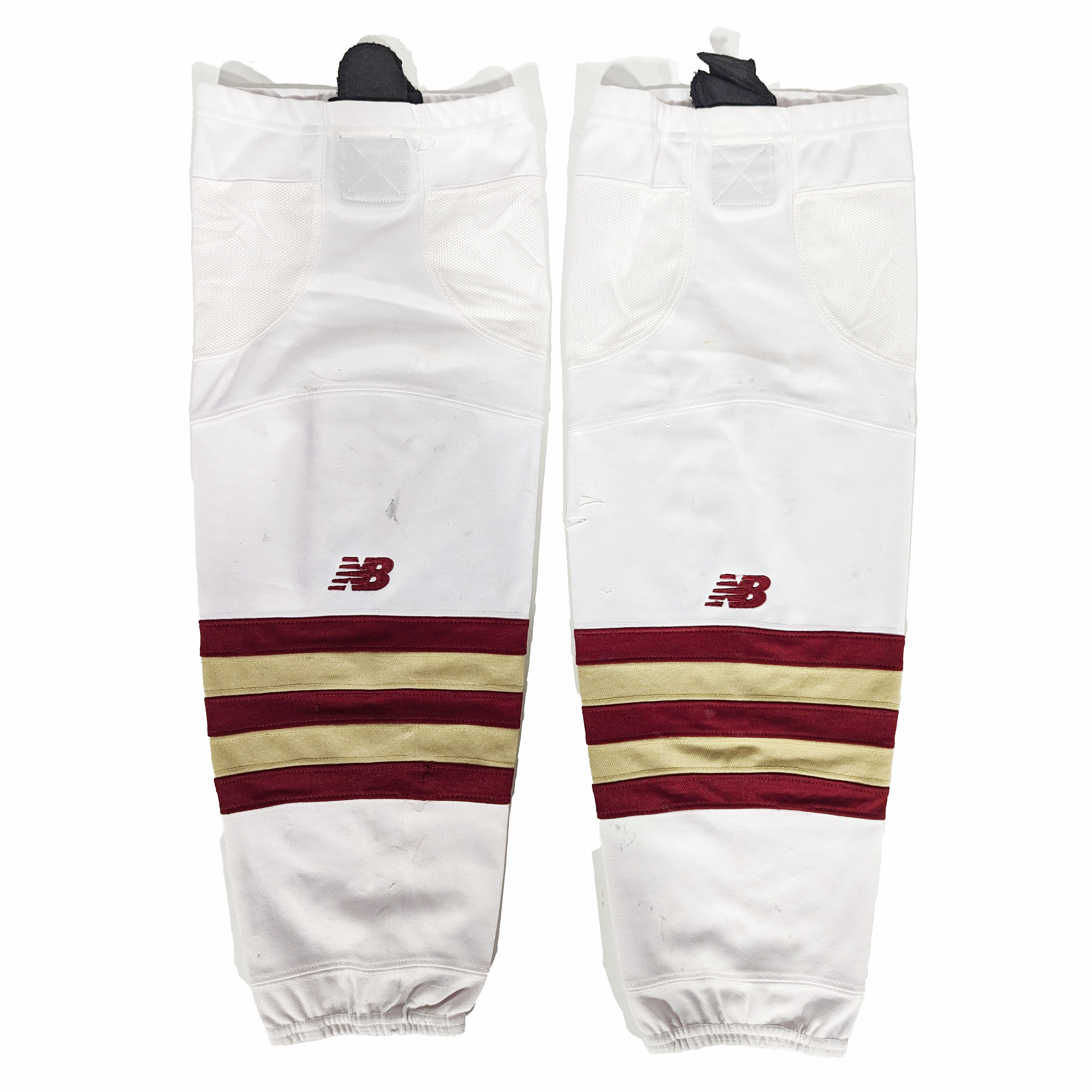 NCAA - Nouvelles chaussettes de hockey New Balance (blanc/doré/marron)