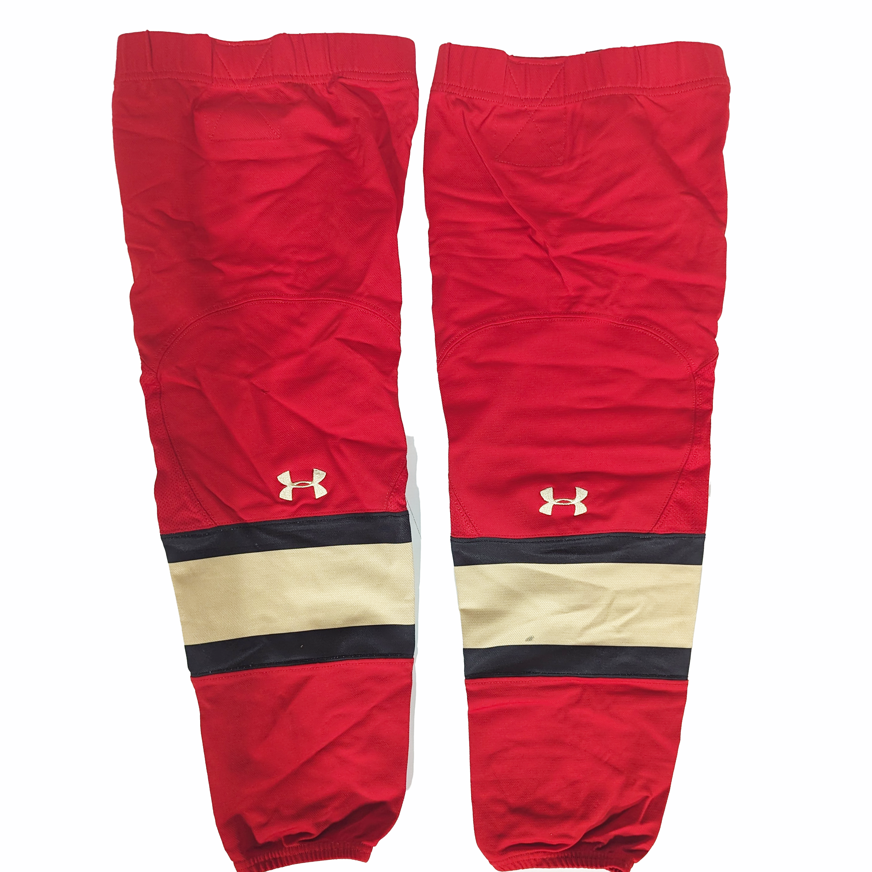 NCAA - Chaussettes de hockey Under Armour d'occasion (rouge/or/noir)