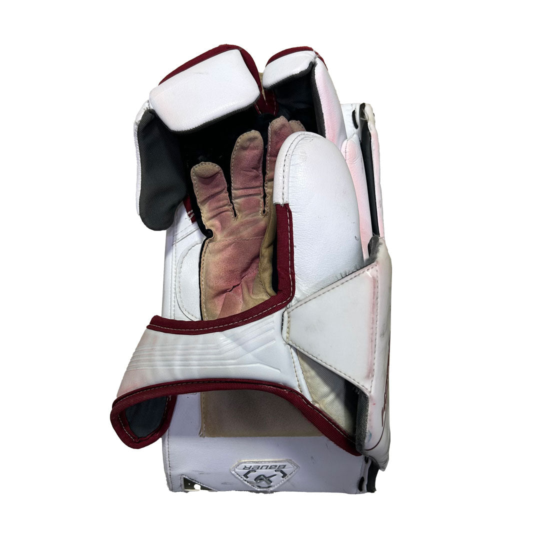 Bauer Supreme Mach - Used Pro Stock Goalie Blocker (White/Red)