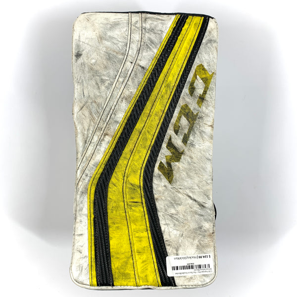 CCM Premier Pro - Used Pro Stock Goalie Blocker (White/Yellow/Black)