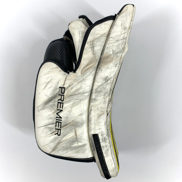 CCM Premier Pro - Used Pro Stock Goalie Blocker (White/Yellow/Black)