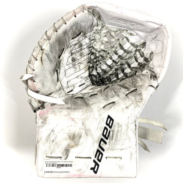 Bauer Supreme UltraSonic - Used Pro Stock Full Right Goalie Glove (White)