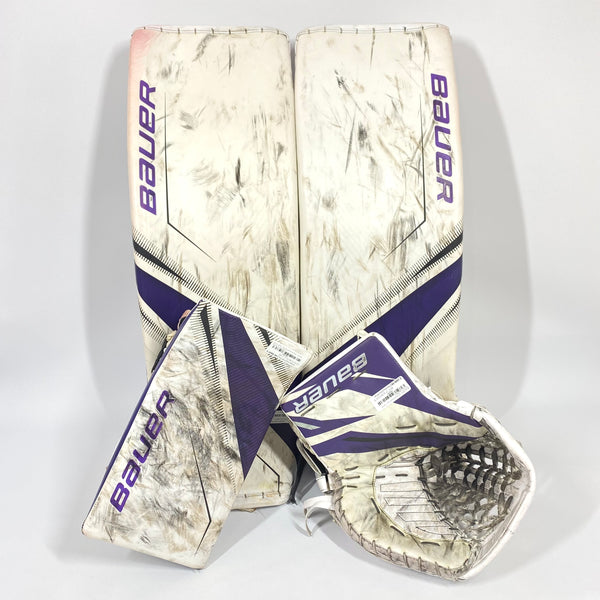 Bauer Supreme 2S Pro - Used Pro Stock Goalie Pads - Full Set (White/Purple/Black)