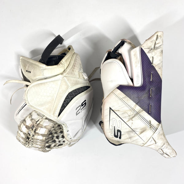 Bauer Supreme 2S Pro - Used Pro Stock Goalie Pads - Full Set (White/Purple/Black)