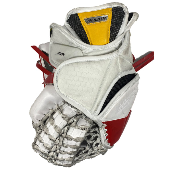 Bauer Supreme 2S pro - Used Pro Stock Goalie Glove (White/Red/Yellow)