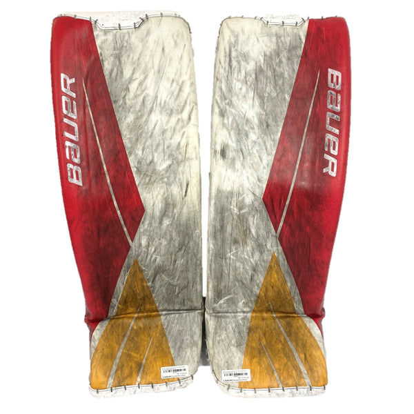 Bauer Supreme Ultrasonic - Used Pro Stock Goalie Pad Set (White/Red/Yellow)