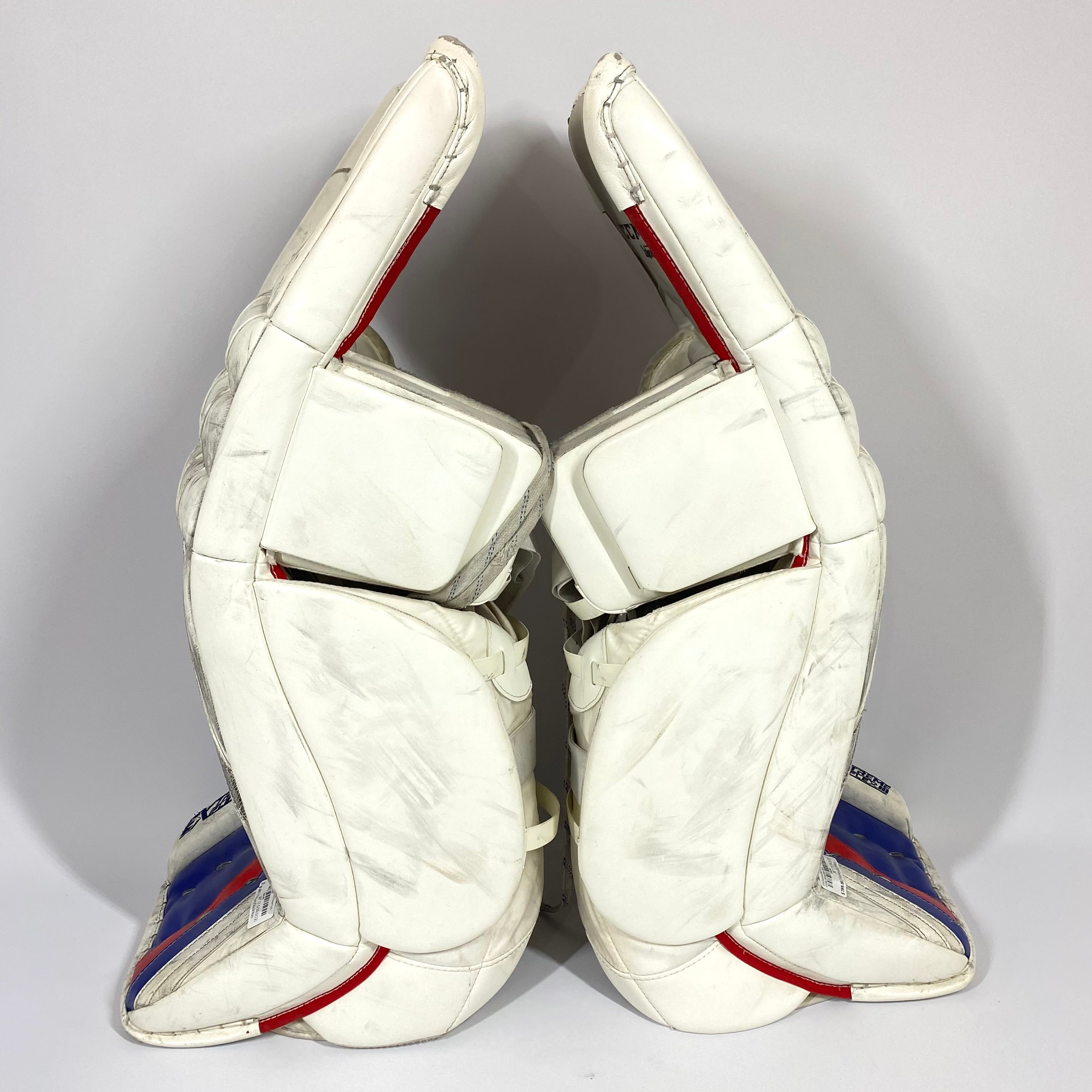CCM Extreme Flex III - Used Pro Stock Goalie Pads - Full Set (White/Blue/Red)