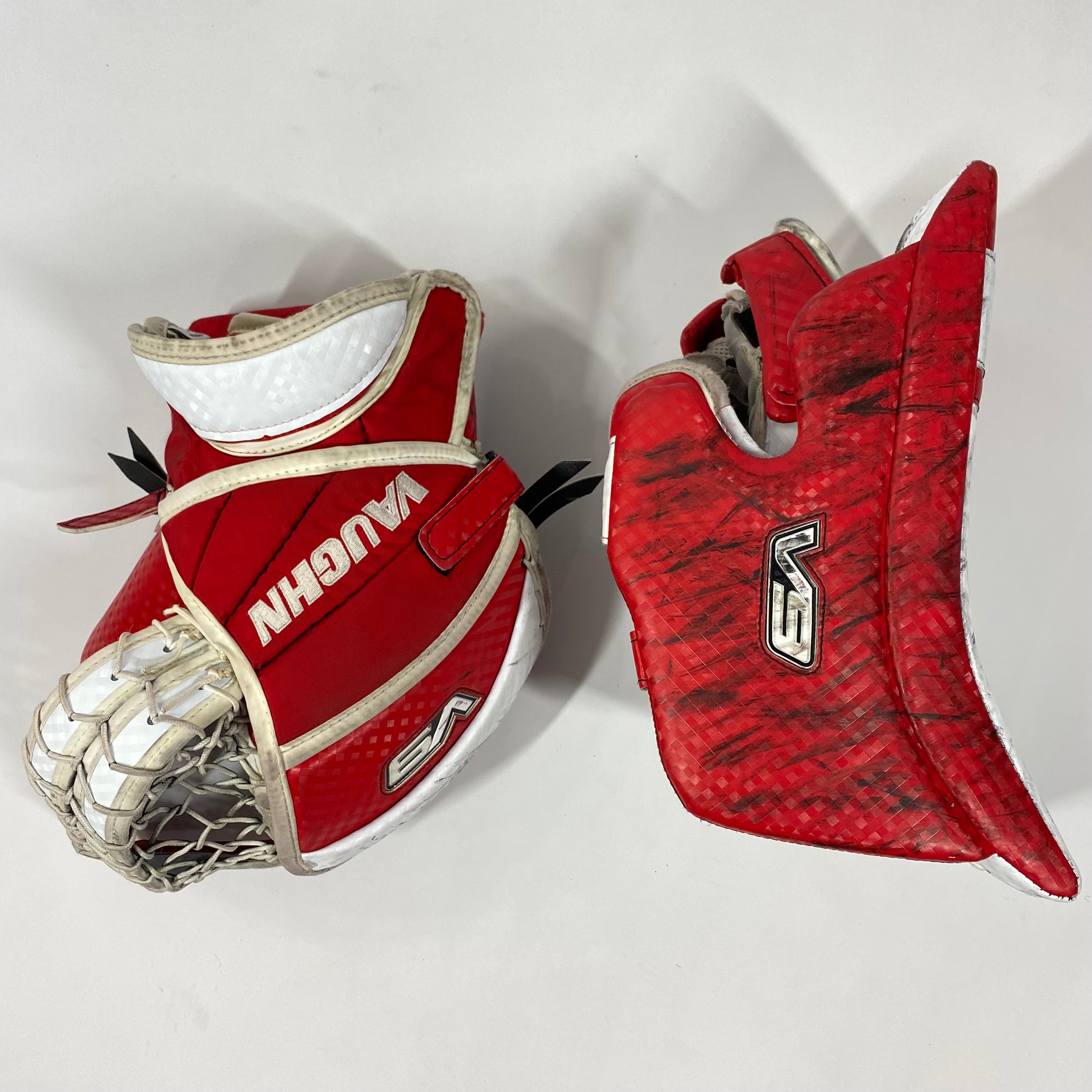 Vaughn Velocity V9 - Pro Stock Gardien de but - Ensemble complet (Rouge/Blanc)