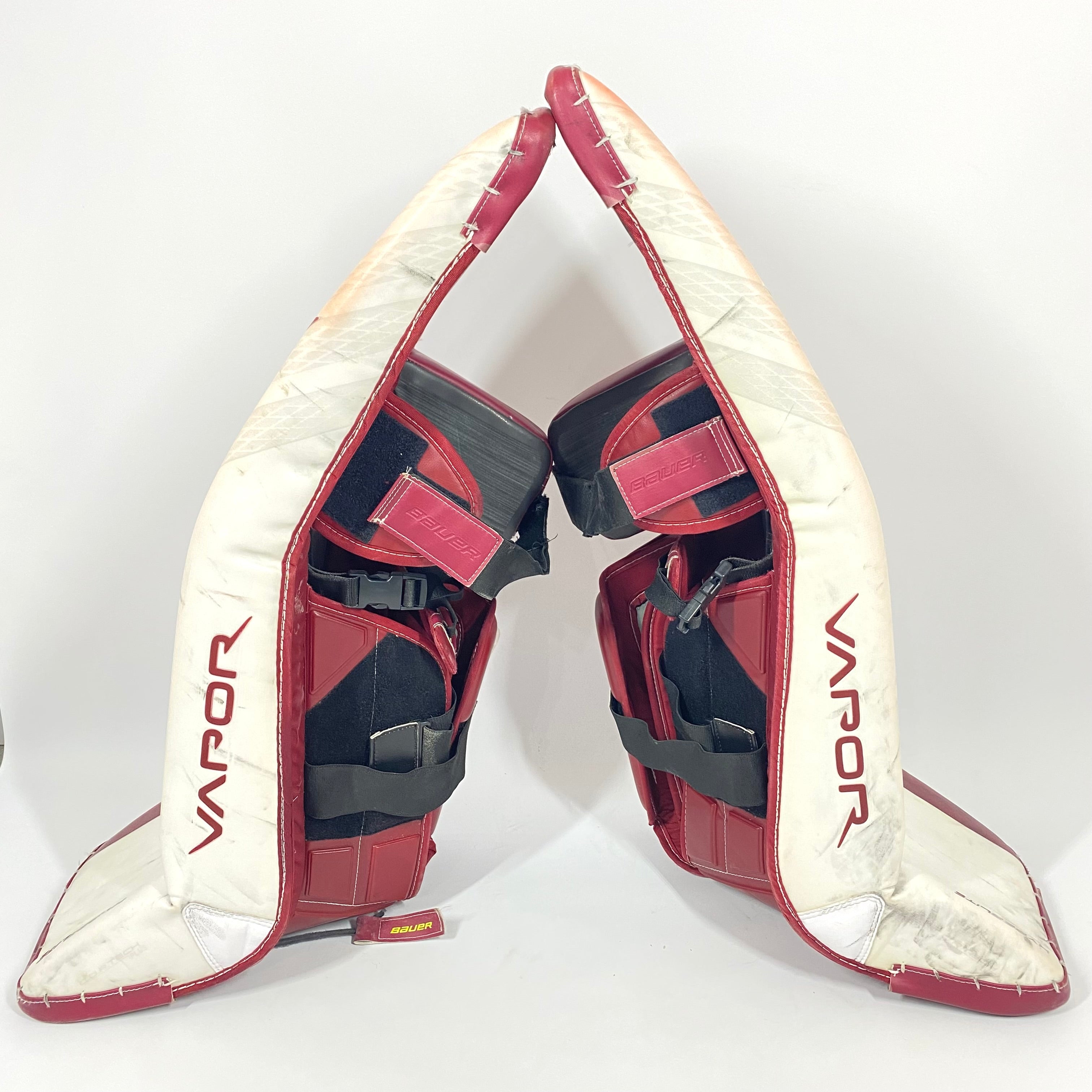 Bauer Vapor Hyperlite - Jambières de gardien senior Pro Stock d'occasion (marron/blanc)
