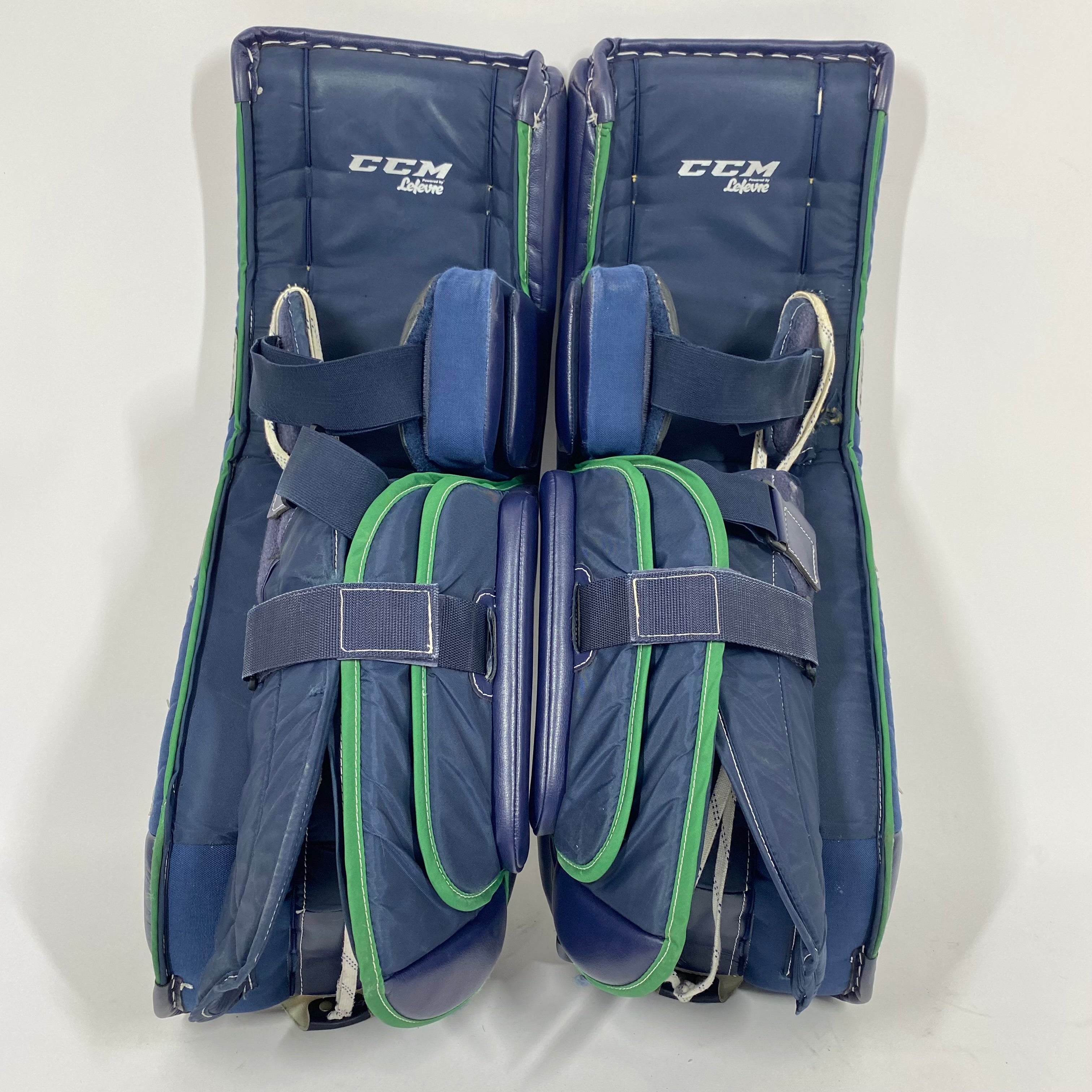 CCM Premier II - Jambières de gardien de but senior Pro Stock d'occasion (bleu marine/or)