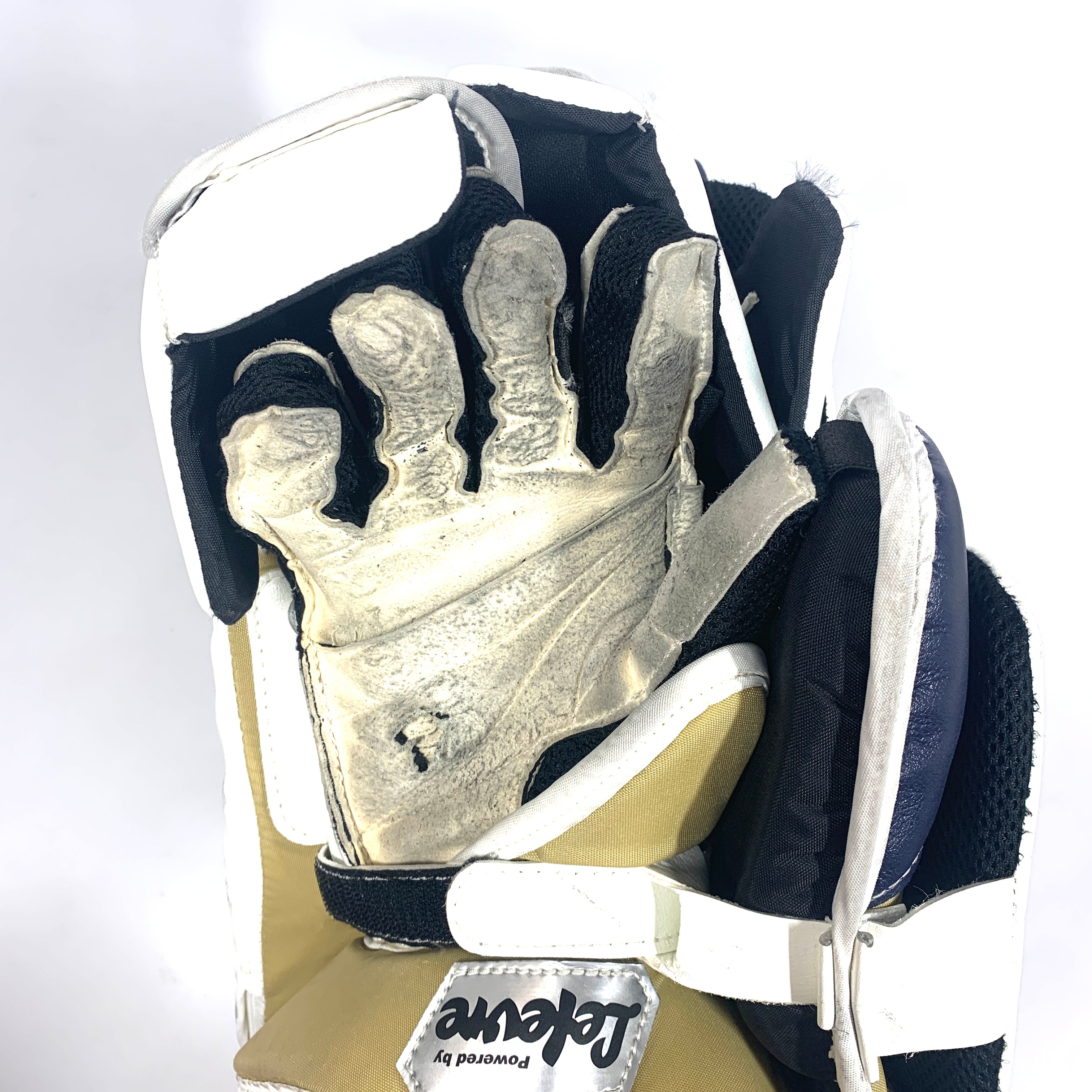 Bloqueur de gardien CCM Premier II d'occasion (blanc/or/bleu marine)