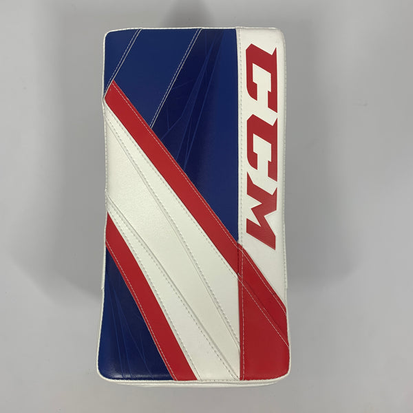 New CCM Extreme Flex 5 - Pro Stock Goalie Blocker (White/Red/Blue)