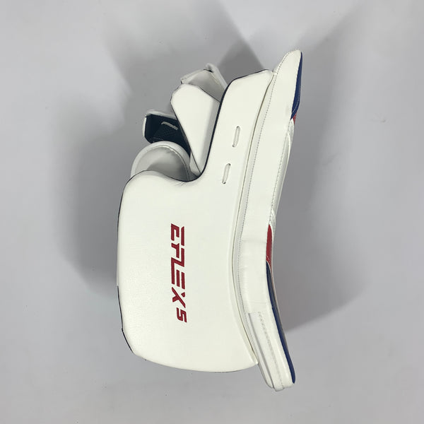 New CCM Extreme Flex 5 - Pro Stock Goalie Blocker (White/Red/Blue)