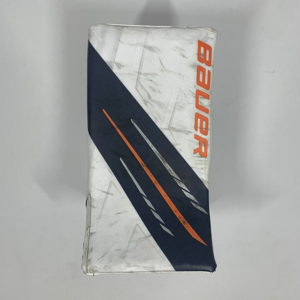 Used Bauer Vapor Hyperlite - Pro Stock Goalie Blocker (White/Orange/Navy)