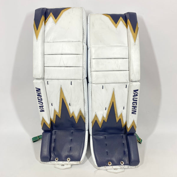 Vaughn Pro Custom - Used NCAA Pro Stock Goalie Pads (White/Blue/Gold)