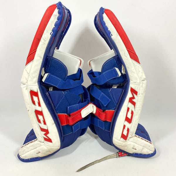 Extreme Flex 5 - Used Pro Stock Goalie Pads (White/Blue/Red)