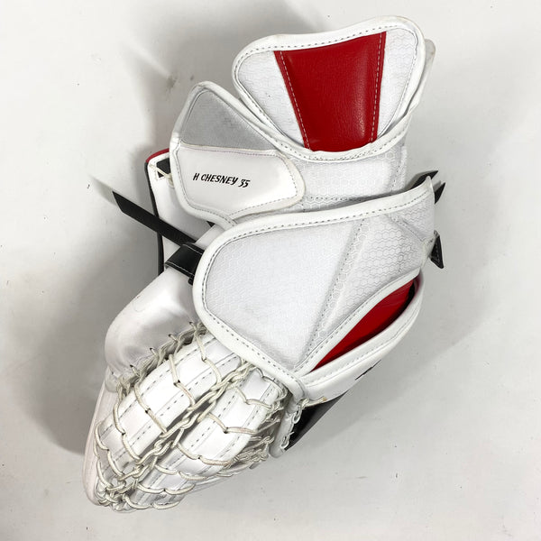 Bauer Supreme Mach - Used Pro Stock Goalie Glove - (White/Red/Black)