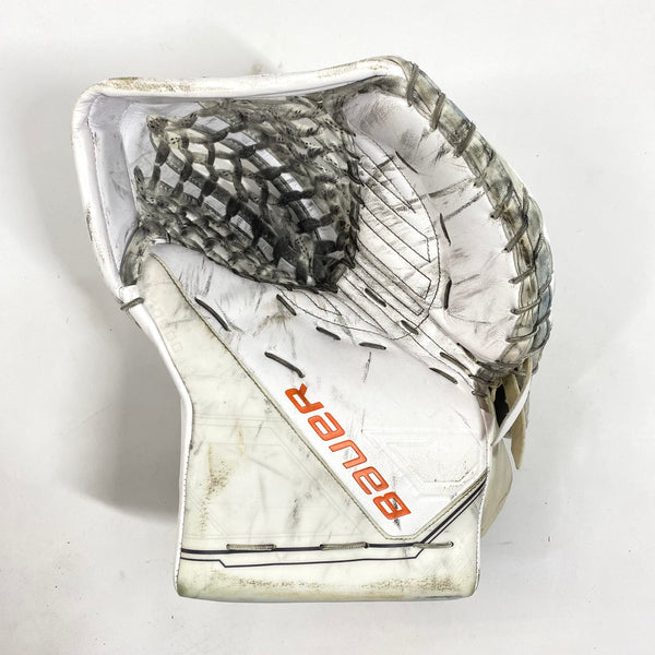 Bauer Supreme Mach - Used Pro Stock Goalie Glove - (White/Orange)