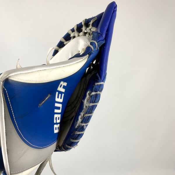 Bauer Supreme Ultrasonic - Used Pro Stock Goalie Glove - (Blue/White)