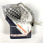 Bauer Supreme Mach - Gant de gardien de but Pro Stock d'occasion (blanc/orange/bleu marine)