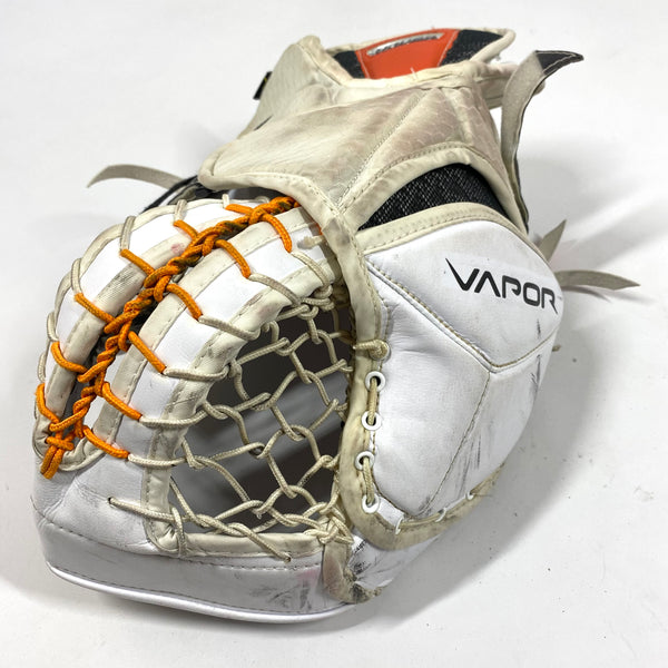 Bauer Vapor Hyperlite - Used Pro Stock Goalie Glove (White/Orange/Black)